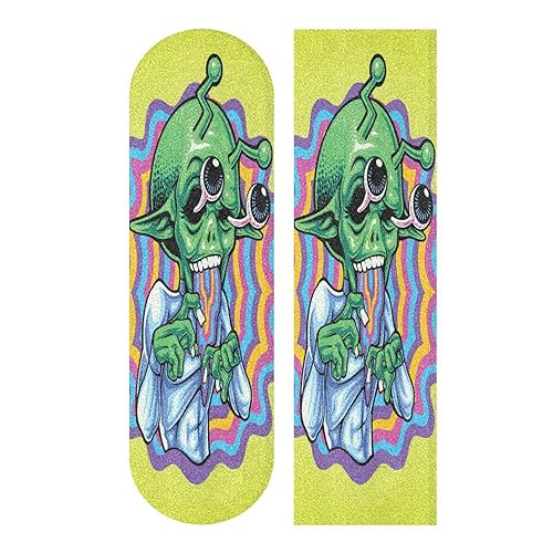 Miniatura 5 de Alien - Cinta de agarre para patineta, sin burbujas, antideslizante, papel de lija para patineta, 33 x 9 pulgadas