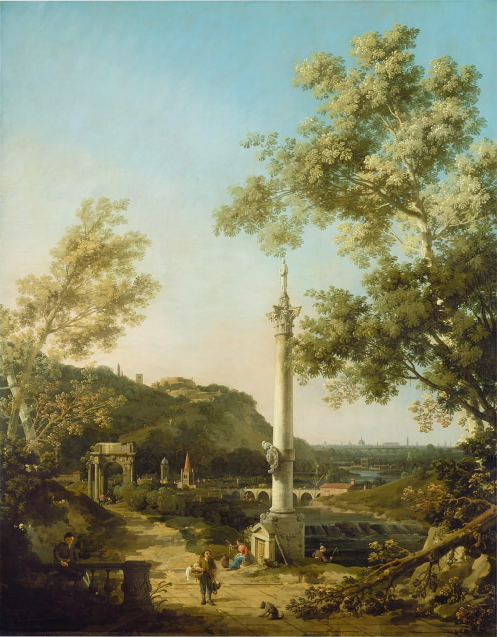 ARTXLXXBN Famous Print Painting Colorful Art Print English Landscape Capriiiccio with a Column by Canaletto Canvas Art Decorations for Home Decor 60x90cm