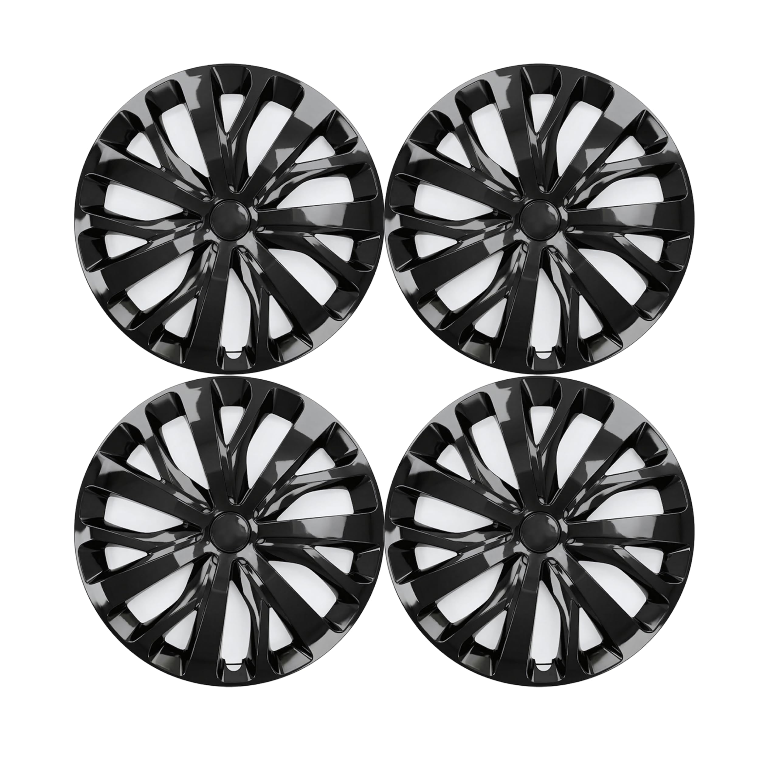 Set di 4 copricerchi da 16 pollici, universali, resistenti, in lega ABS, colore nero, per auto e furgoni (96BLK)