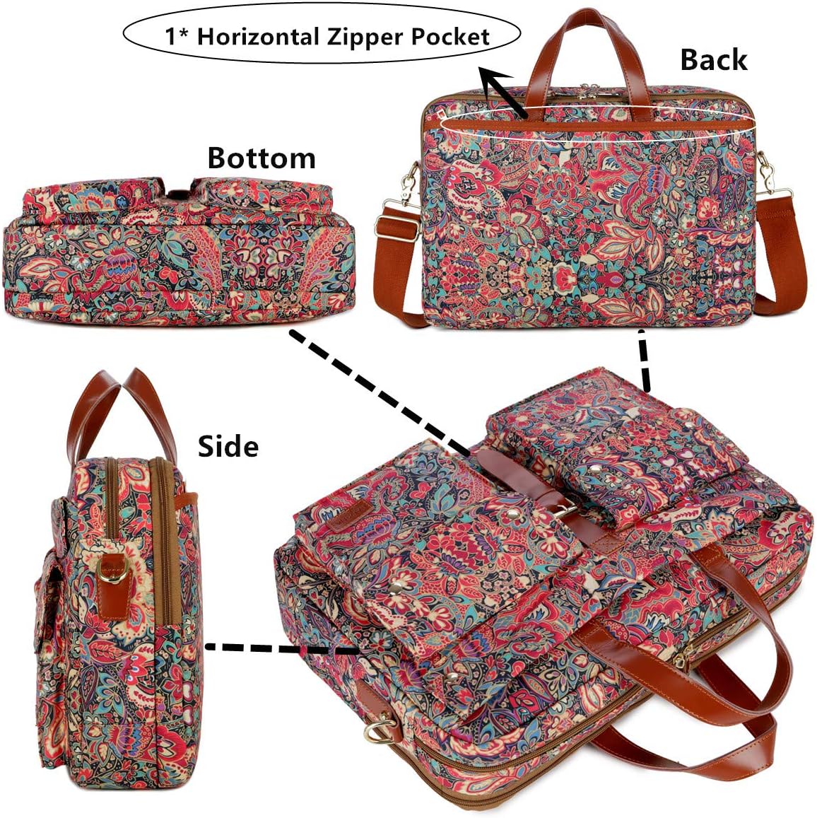 Baosha Multicoloured 17inch Laptop Computer Bag Messenger Bag Briefcase for Women BC-07 - Image 3