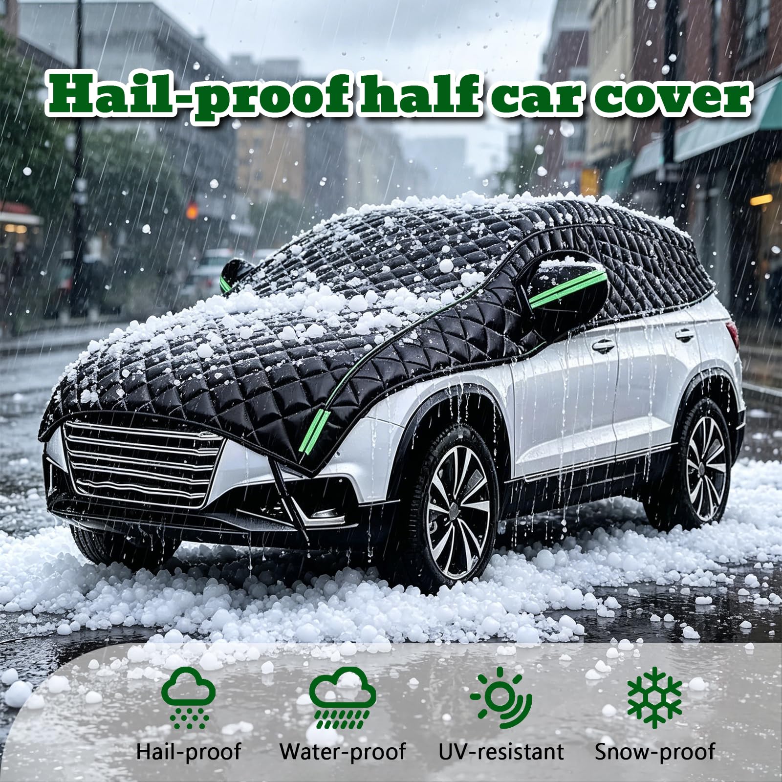 Telo Copriauto Antigrandine per Renault Captur 2023-2024,Copertura Parziale Auto Anti-Grandine Esterna, Multistagione, Impermeabile, Anti-Sole e Antivento Dk5