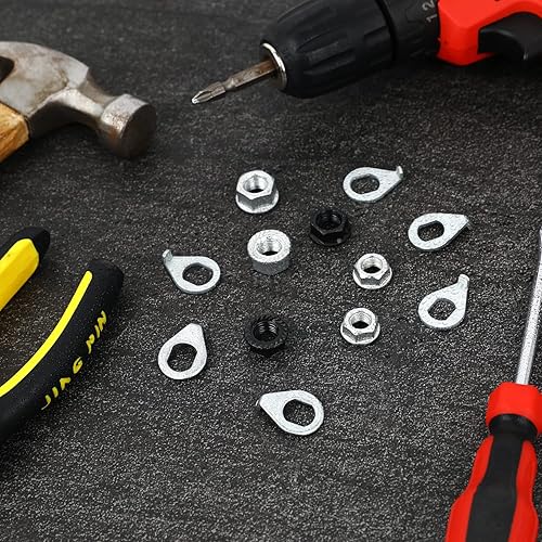 Miniatura 6 de Sliverdew Kit de 12 tuercas de eje de rueda de bicicleta y arandela de seguridad 3 tamaños de cubo de bicicleta con brida de eje de tuercas de brida