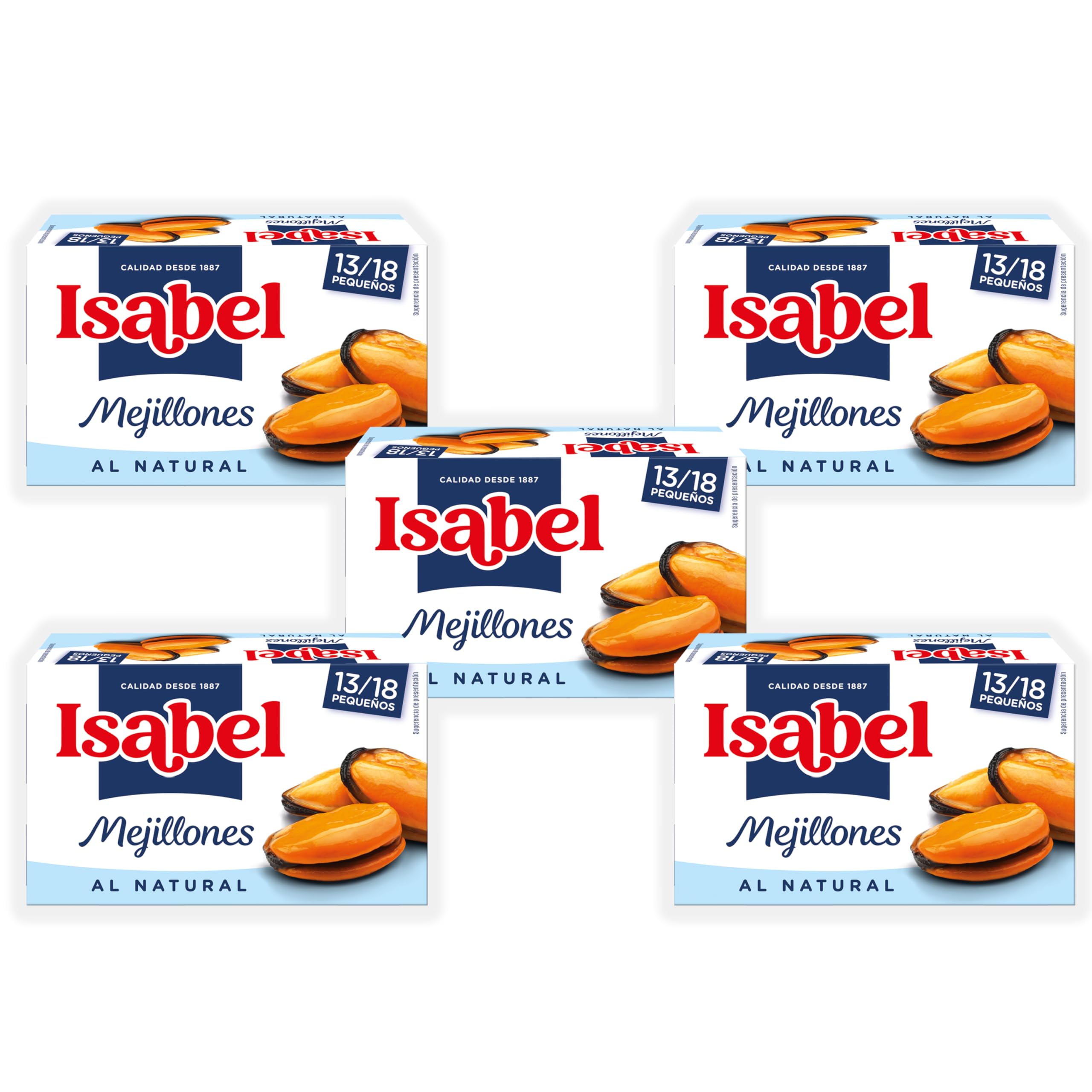 Isabel Mejillones al Natural 13-18 piezas Pack de 5