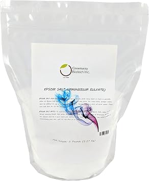 Greenway Biotech, Inc. Epsom Salt for Body Bath & Foot Soak - Magnesium Sulfate Soaking for Refresh Body- 5 pounds