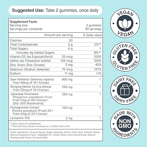 Miniatura 6 de Gomitas de escudo de próstata - Salud de la próstata para hombre con palma enana americana y licopeno