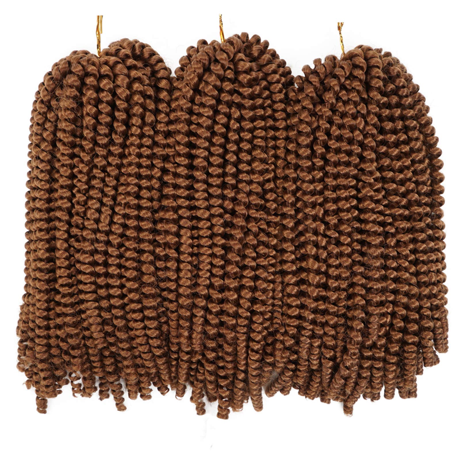 Beyond Beauty Spring Twist Crochet Hair 90strands 8 Inch Fluffy Spring Twists Braiding,Spring Twist Crochet Braids Bomb Twist Crochet Hair for Black Women(#30)