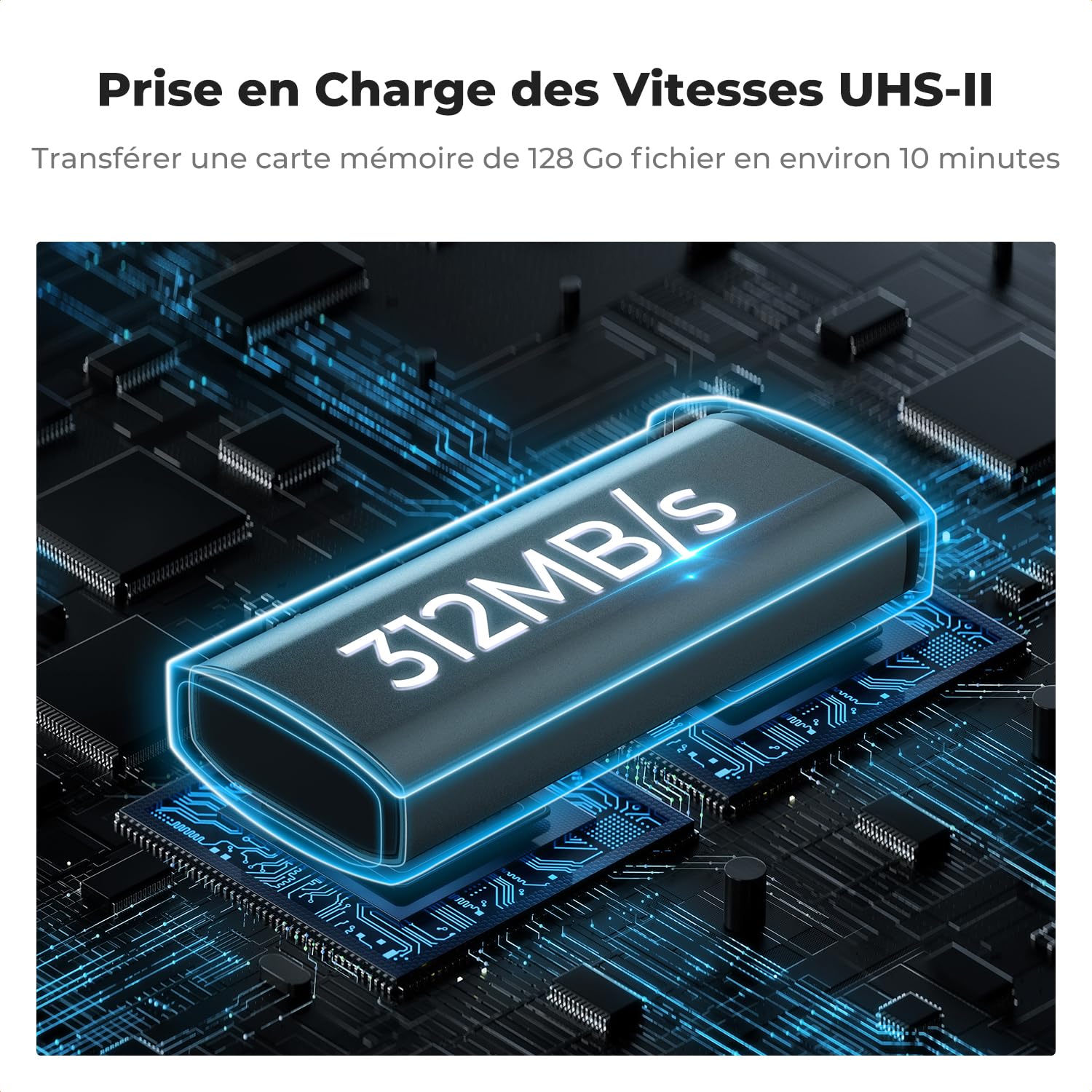 K&F CONCEPT Lecteur de Carte Mémoire USB 3.1 avec Boîtier de Protection – Lecteur SD/Micro SD 4xSD + 6xTF, Adaptateur USB-C Haute Vitesse, Compatible Caméra, Drone, Smartphone et PC