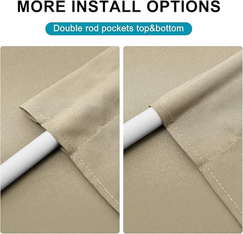 Miniatura 92 de Hiasan Cortinas para ventana de puerta delantera, bolsillo para barra, cortina de privacidad semitransparente para puerta francesa, 1 panel