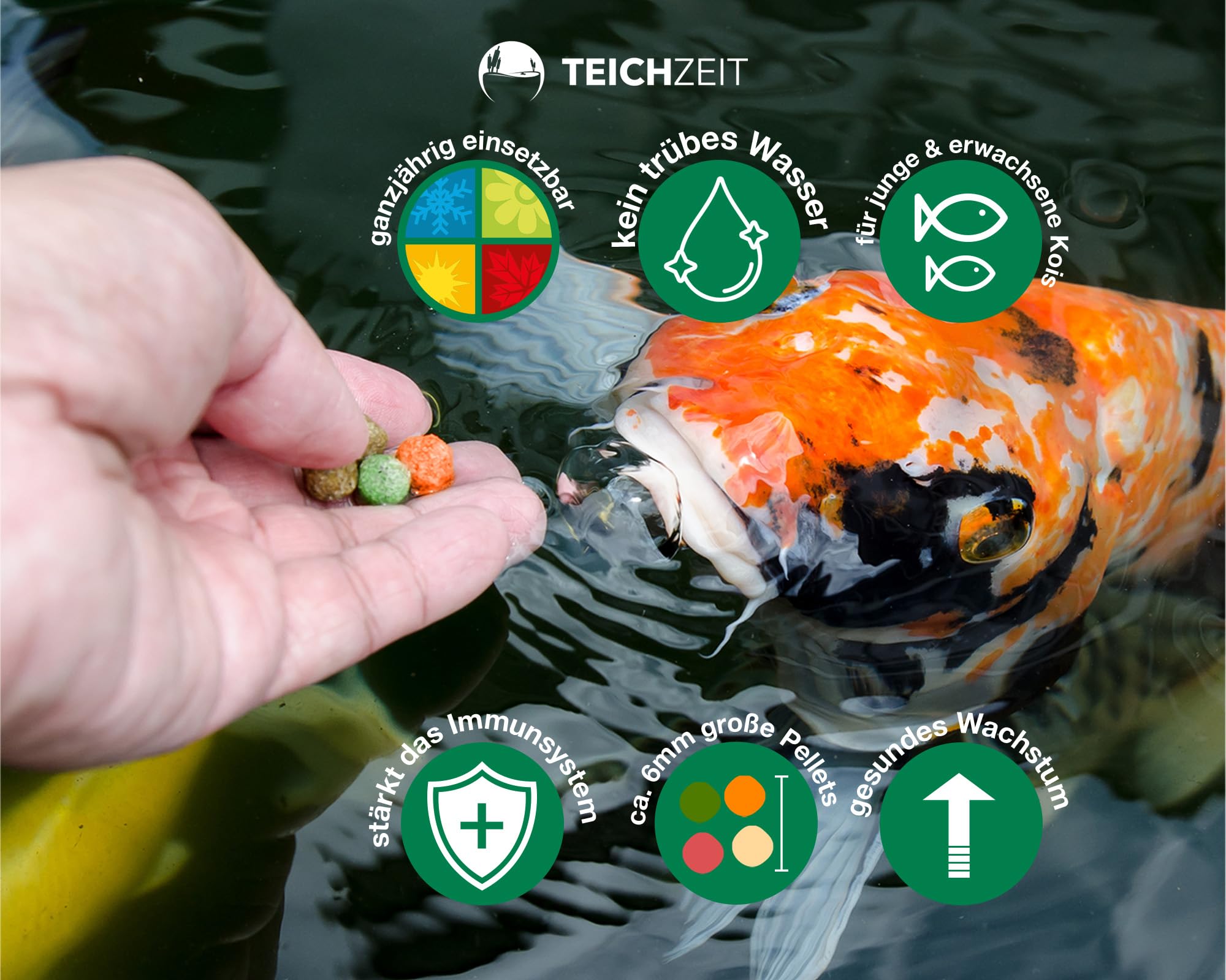 Stagno Koi Multi Mix | Mangime per pesci per Koi | Mangime galleggiante per laghetti da giardino | 15 kg
