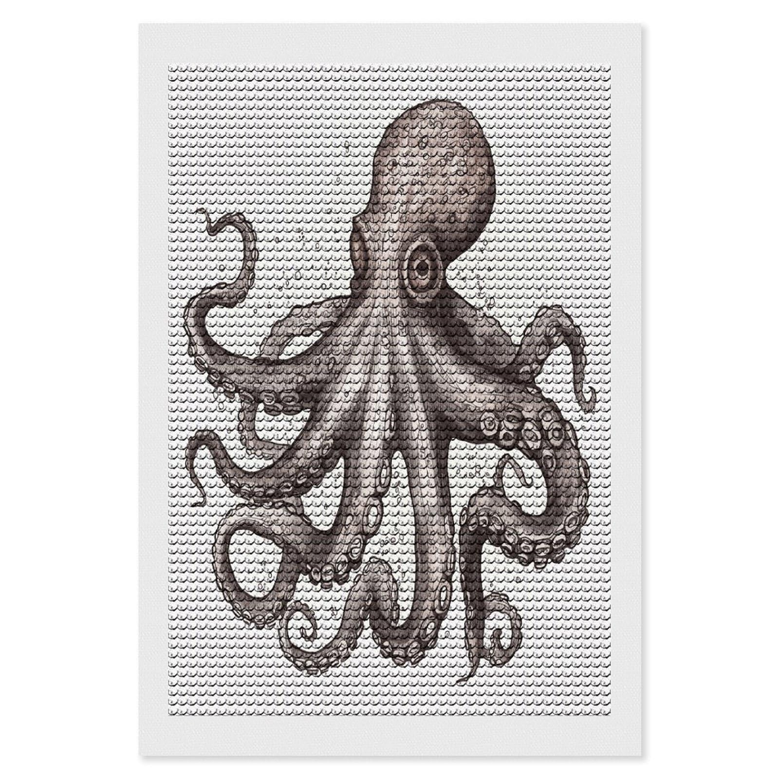 VstaDank Octopus Diamond Painting Kits Exquisite DIY Full Round Drill Diamond Dots Painting for Adults Beginner Diamond Photo Paint with Diamond Picture Art Wall Decor 8"x12"