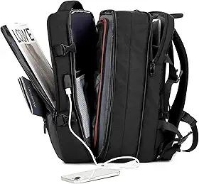 Mochila de Viagem Expansivel Grande Masculina Feminina,Mochila Avião para Notebook 17,Executiva,Antifurto,Reforçada,USB,Impermeável,Escolar,Faculdade,Trabalho,Presente