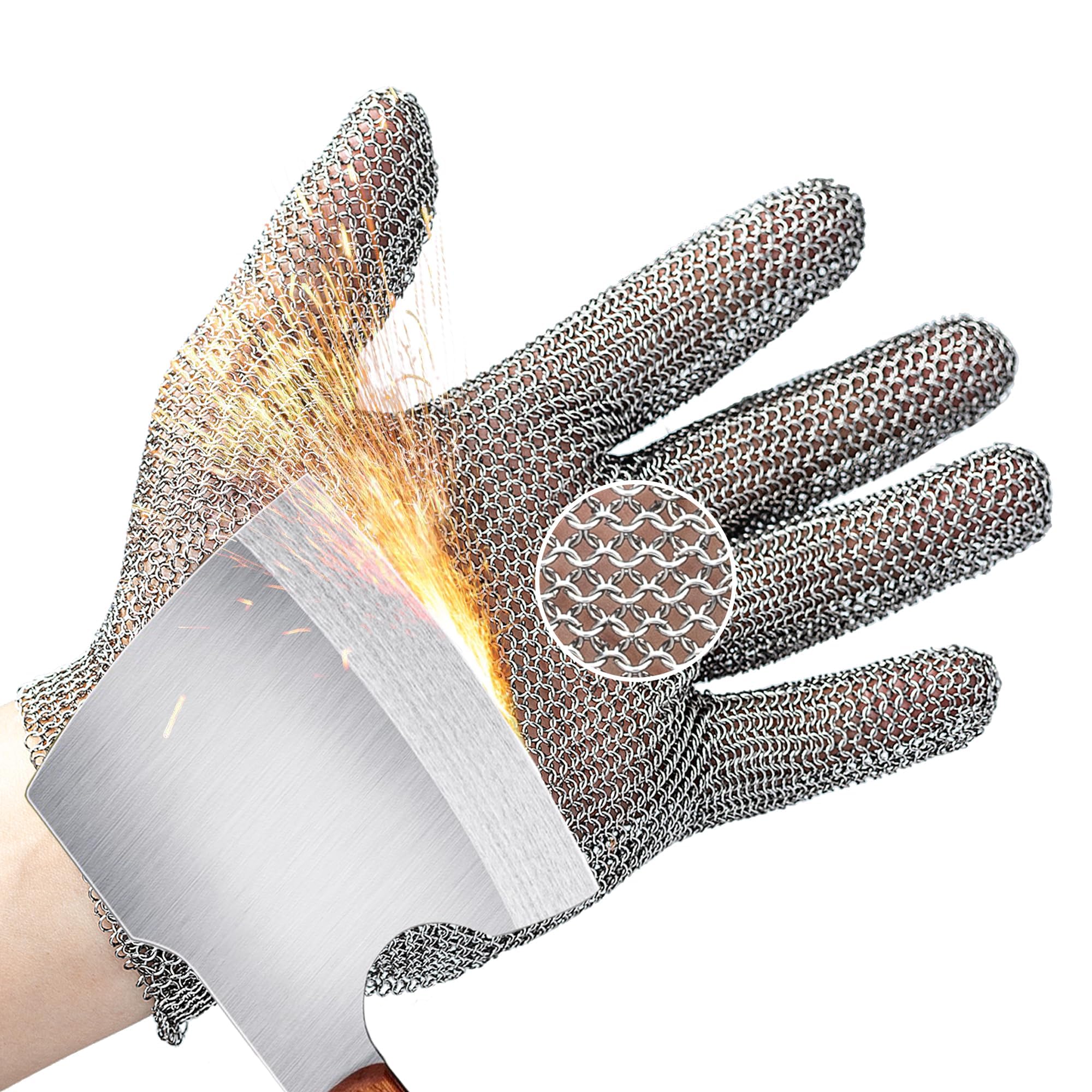 Schwer ProGuard-X A9 Cut Resistant Stainless Steel Metal Mesh Chainmail Glove