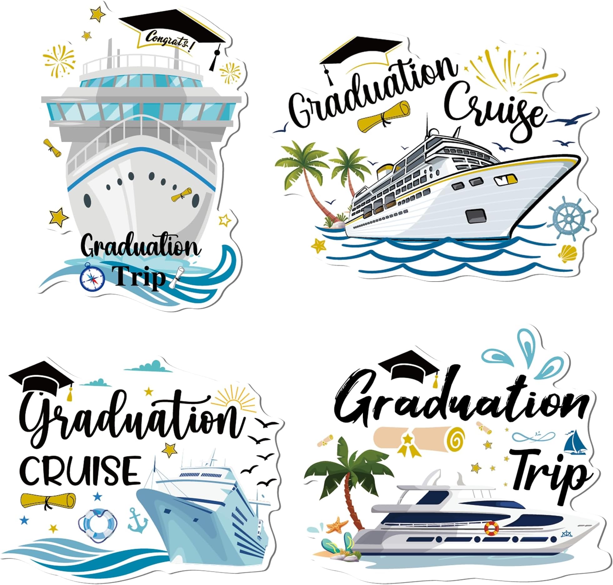 16PCS Graduation Cruise Door Rose Gold Graduation