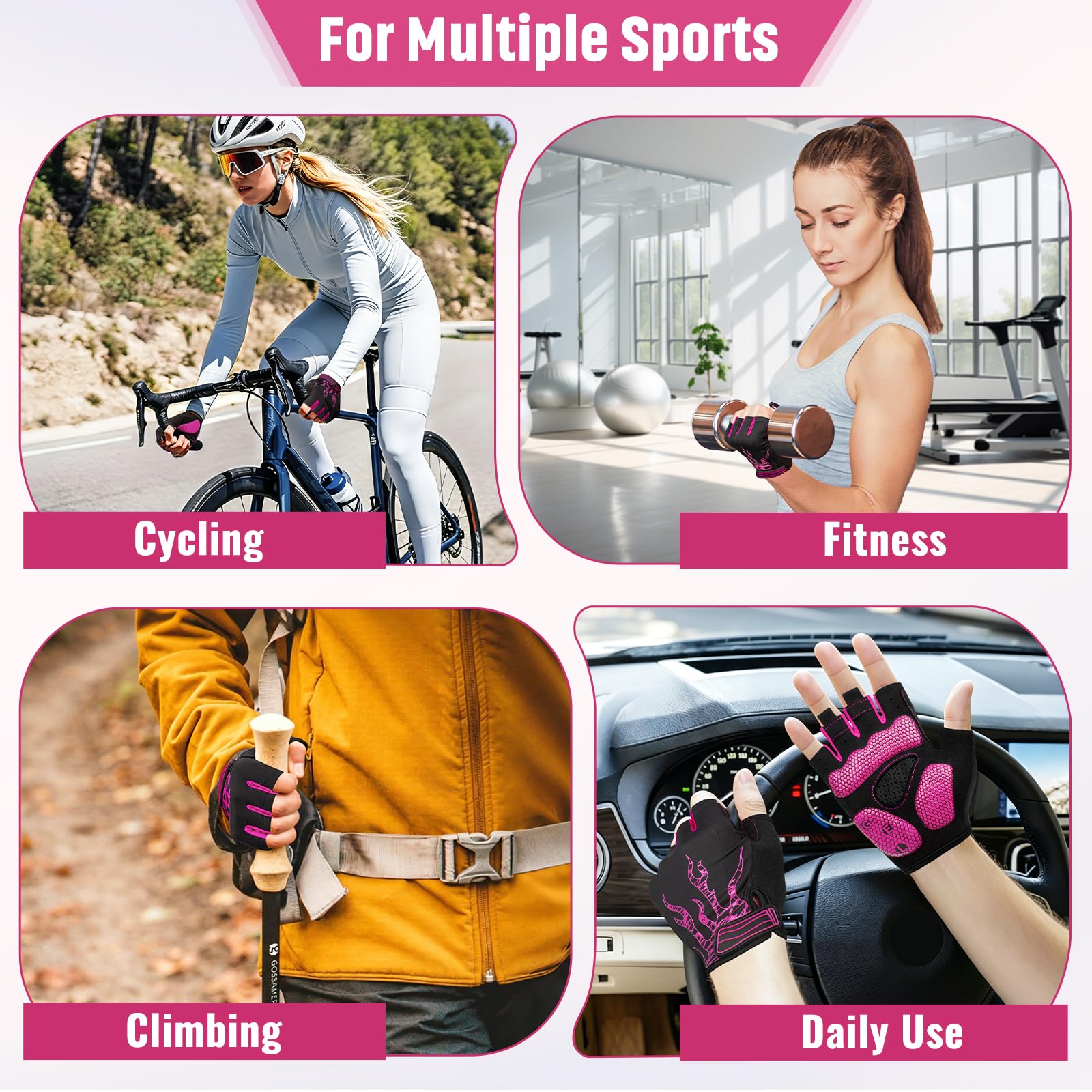 Gants Cyclisme Demi-Doigts Gants Velo Gel Anti-Choc Anti-Dérapage, Respirant Gant Demi Doigt Mitaines Velo Homme, Gants VTT Gel Été de Fitness Sport Escalade pour Homme et Femme