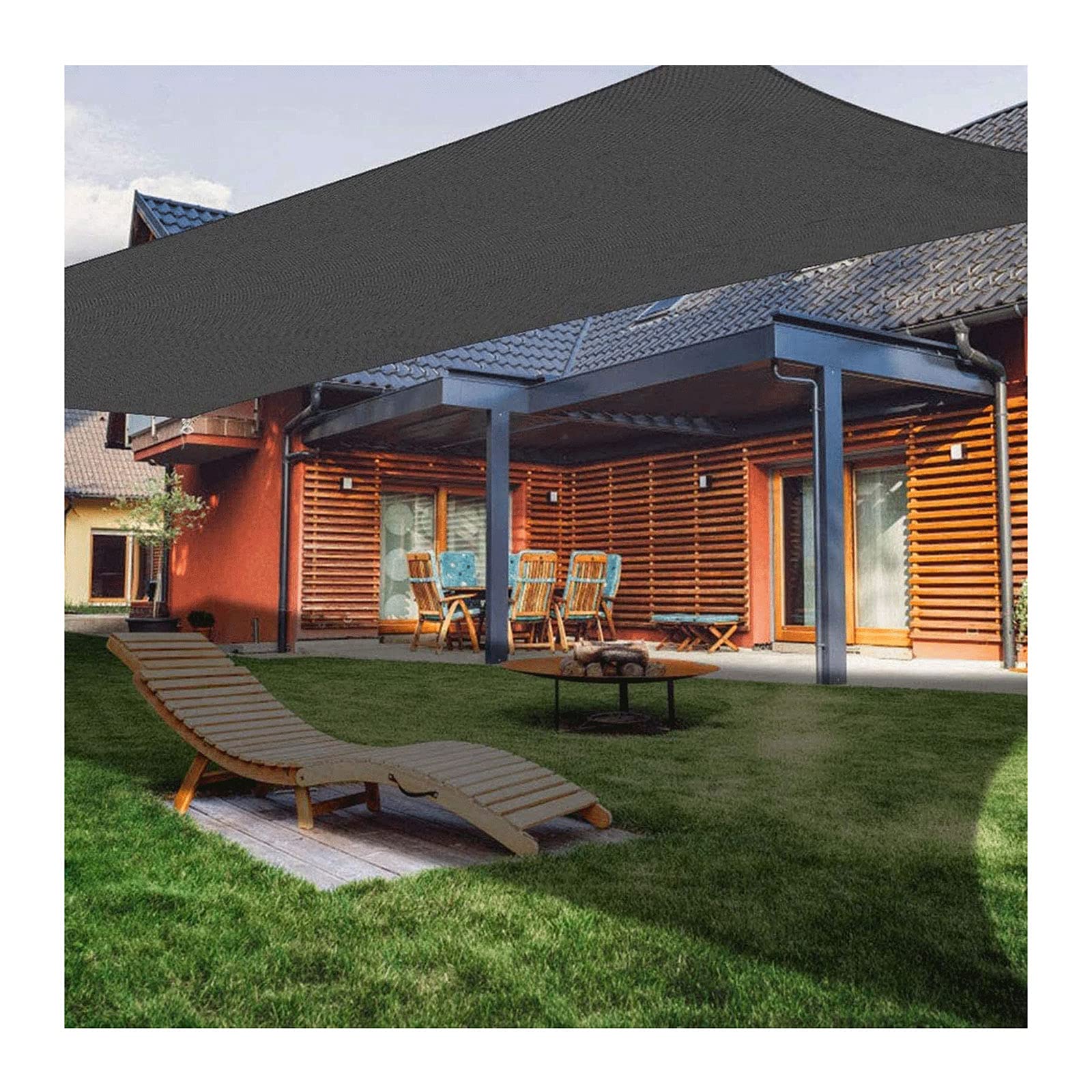 Toile pare-soleil étanche grise 2x2m bloquant 98% des UV pour rafraîchir le jardin