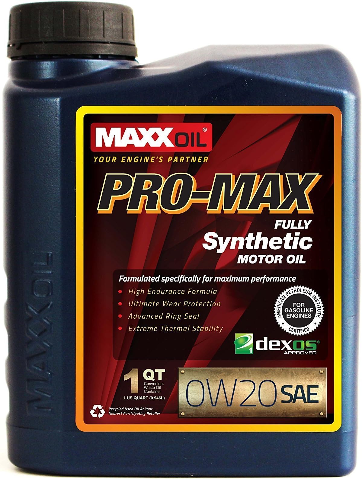 Maxx Oil Pro Max 0W-20 - Premium Synthetic Motor Oil - Not All Synthetics are The Same - 1 Quart