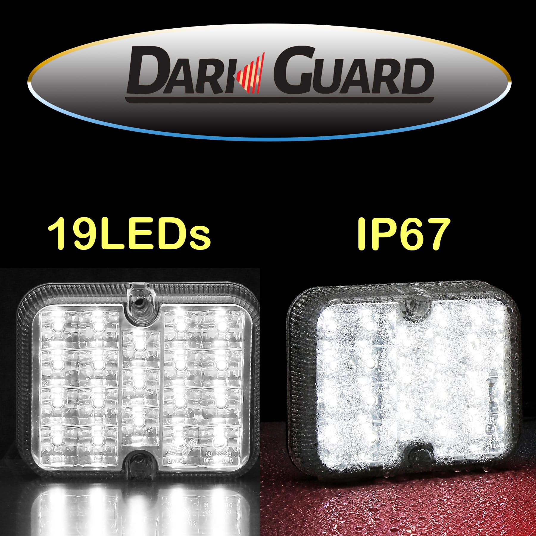 2 x Bianco LED Luce Retromarcia Veicolo Fanale 12V 24V Rimorchio Fari Retromarcia per Roulotte Camion RV Impermeabile ECE