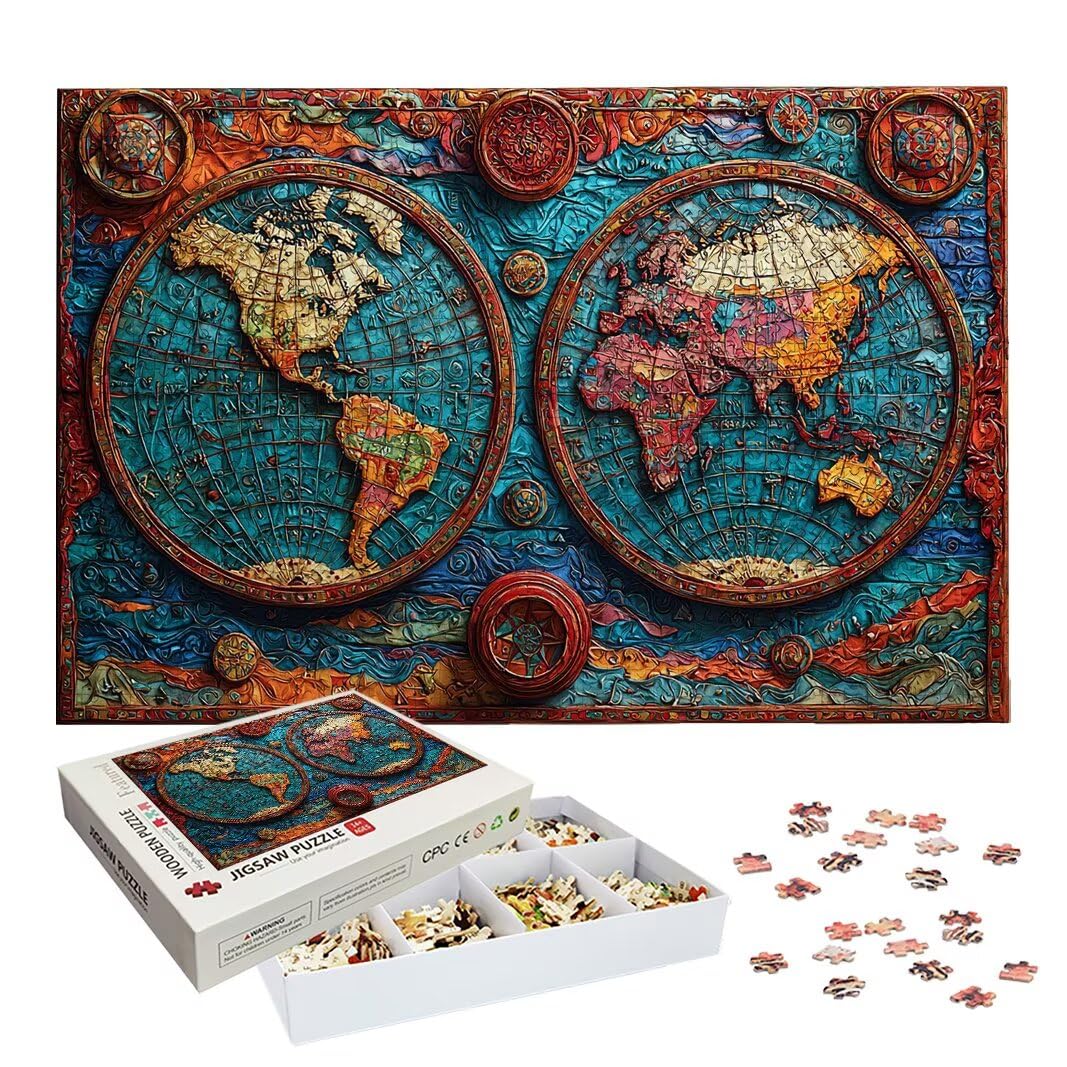 Puzzle 3000 Pièces Adultes, Puzzle 3000 Pieces Carte, Cadeau Femme -1996