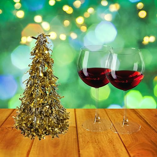 Miniatura 3 de KRE - Mesa de oropel en forma de cono plateado y dorado con purpurina para árbol de Navidad, 10 pulgadas, viene con un Beplema de decoración