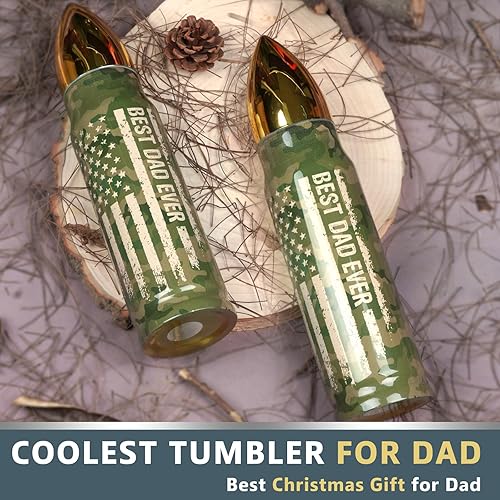 Miniatura 6 de Regalos para papá que no quiere nada, regalos para papá para Navidad de parte de hija e hijo, vaso de camuflaje de bandera estadounidense de 17