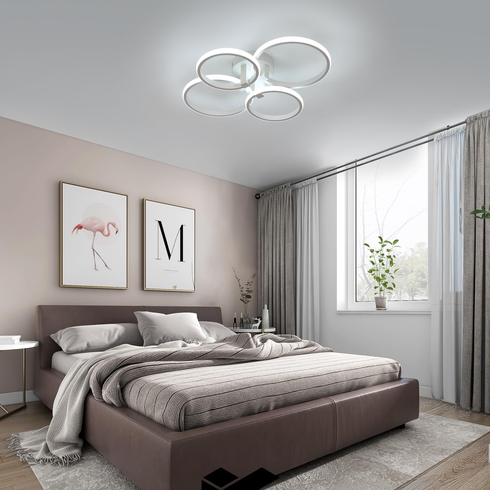 Plafoniera Led Soffitto Dimmerabile con Telecomando 76W | Con Funzione Memoria, Lampada da Soffitto Moderna Rotondo per Soggiorno, Camera da Letto, Sala da Pranzo, Ufficio, Bianco
