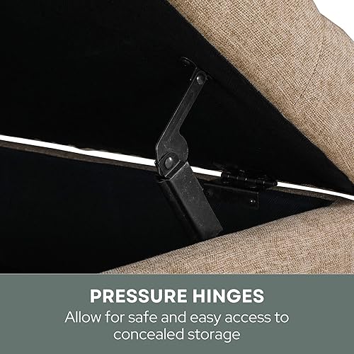 Miniatura 6 de Convenience Concepts Designs4Comfort Otomano de almacenamiento, Madera, Bronceado