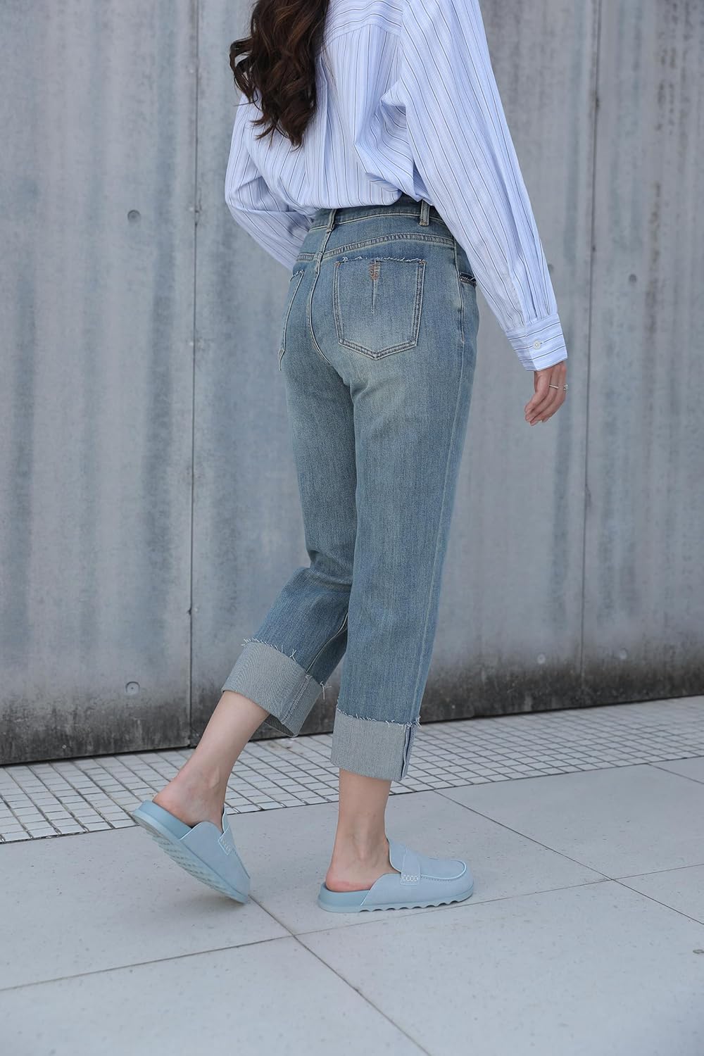 iiimmu Women's Suede Mule Loafers Backless Slip On Flats Casual Round Toe Comfort Slides - Image 3