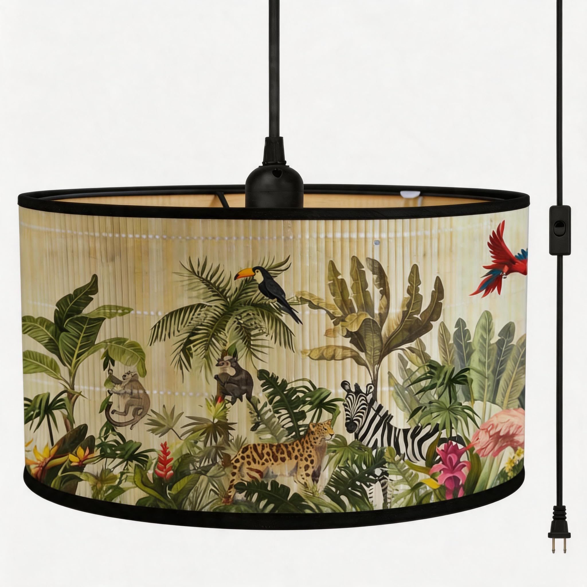 Lampe suspendue en bambou Bioaqua : la solution déco pour plafonds hauts