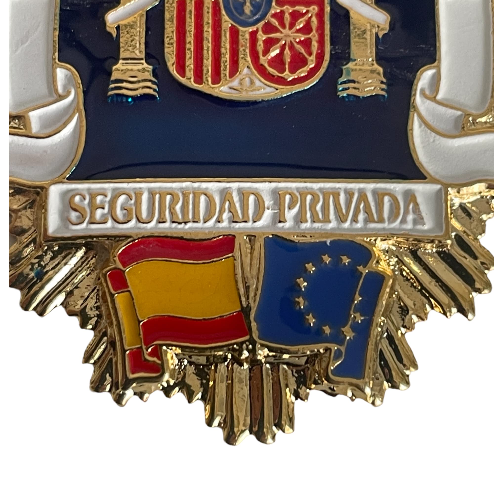 Placa Chapa Seguridad Privada MInisterio del Interior - color efecto esmalte sobre metal zamak -mide 6,70 cms - apta para cartera - pesa 37 grs