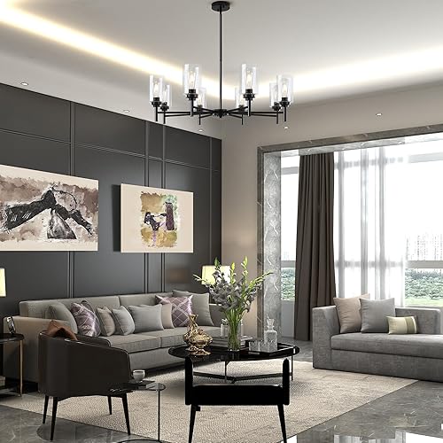 Miniatura 6 de Candelabros de cristal para casa de campo de 8 luces para comedor, modernas lámparas de cocina sobre mesa, iluminación de techo colgante de isla de