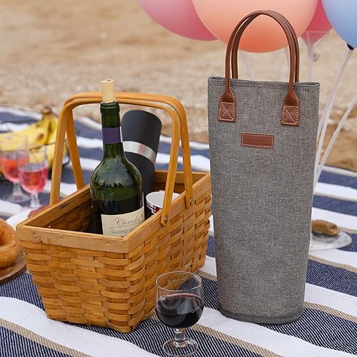 Miniatura 81 de ZORMY Bolsa de vino aislada para una sola botella, 1 botella de vino bolsa acolchada enfriador de vino perfecto para amantes del vino o regalo