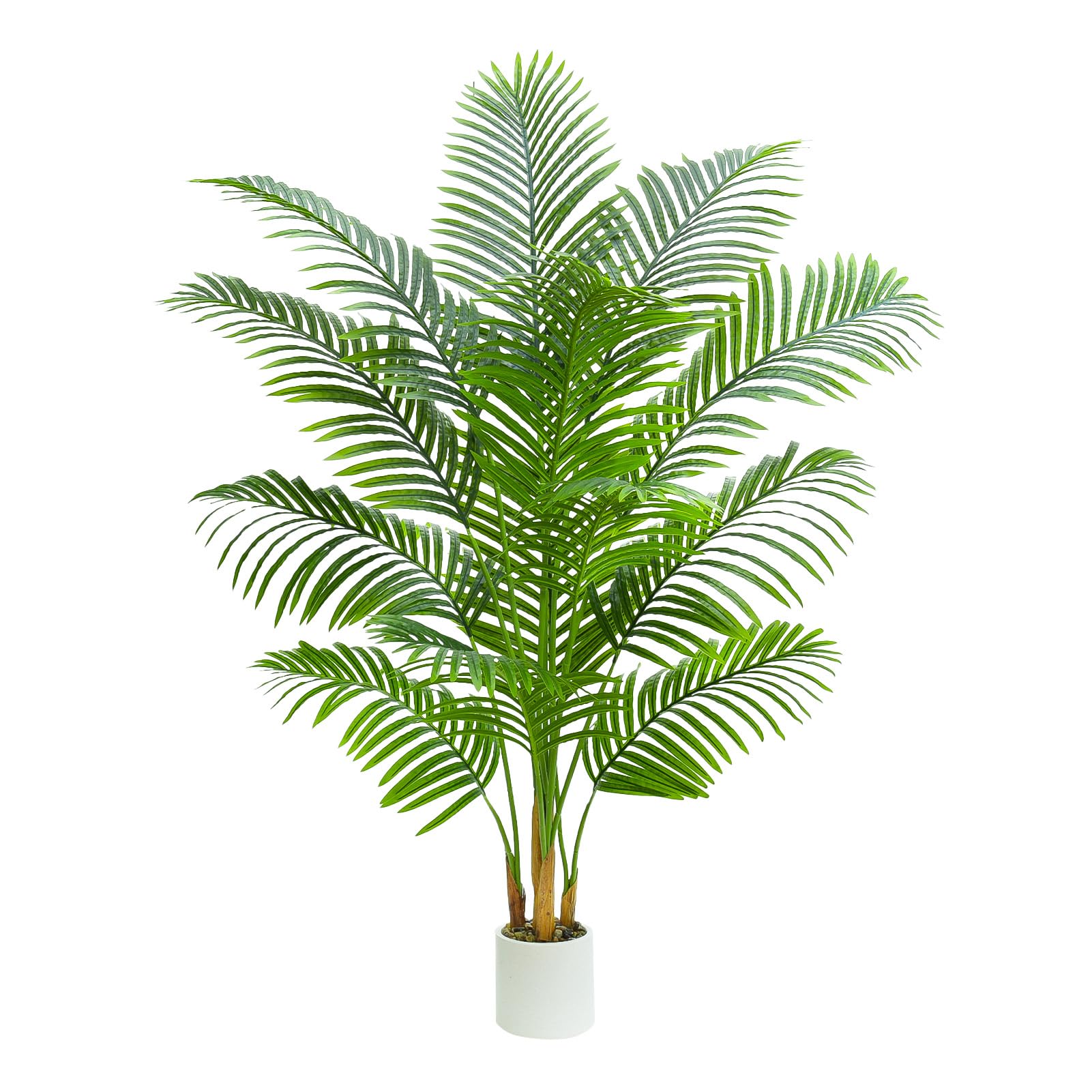 Künstliche Palme Pflanze 180 cm, Kunstpflanzen Groß mit Weißer Topf | 18 Blätter Fake Areca Palme Pflanzen, Fake Plant Kunstpflanze für Zimmer Wohnzimmer Schlafzimmer Büro Balkon Garten Deko