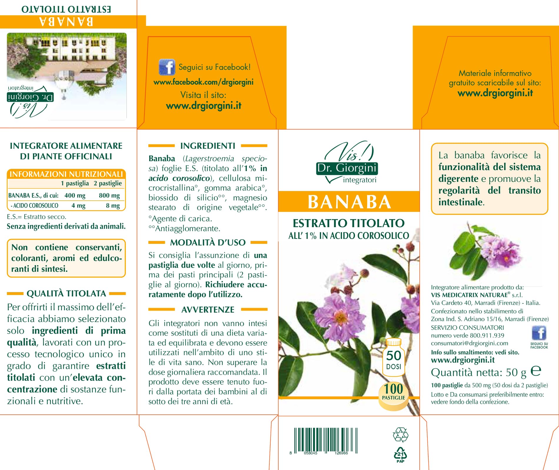 BANABA Estratto titolato pastiglie - 50 g