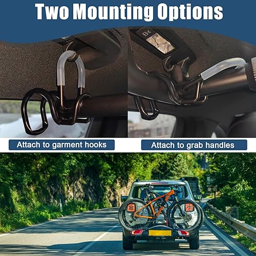 Miniatura 5 de Barra de ropa para automóvil, barra de ropa resistente para vehículos, organizadores de almacenamiento de tela ajustable, para viajes, exteriores,