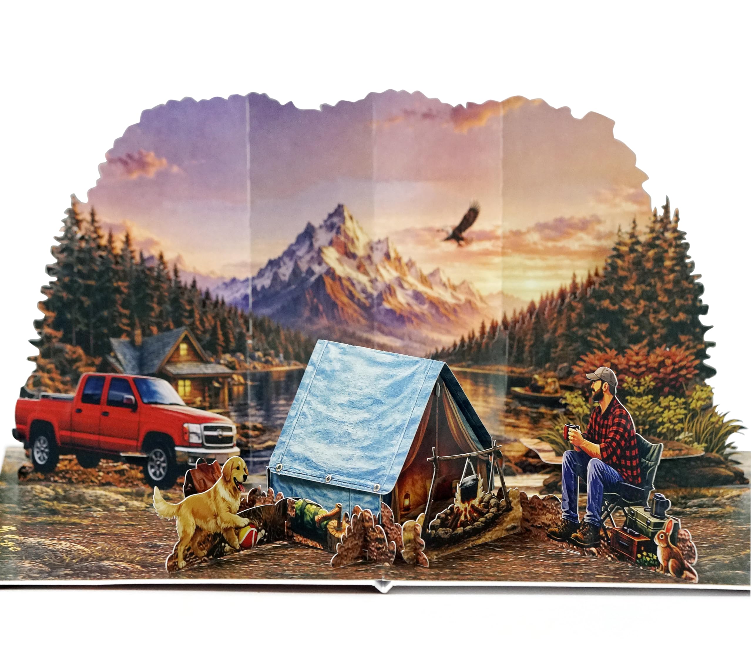 CUTPOPUP Camping Birthday Cards for Men, Pop Up Fathers Day Cards, Dad Birthday Card, 3D Husband Birthday Card for Him, Brother in Law, Granddad (Camping 26) US8-OC231UK