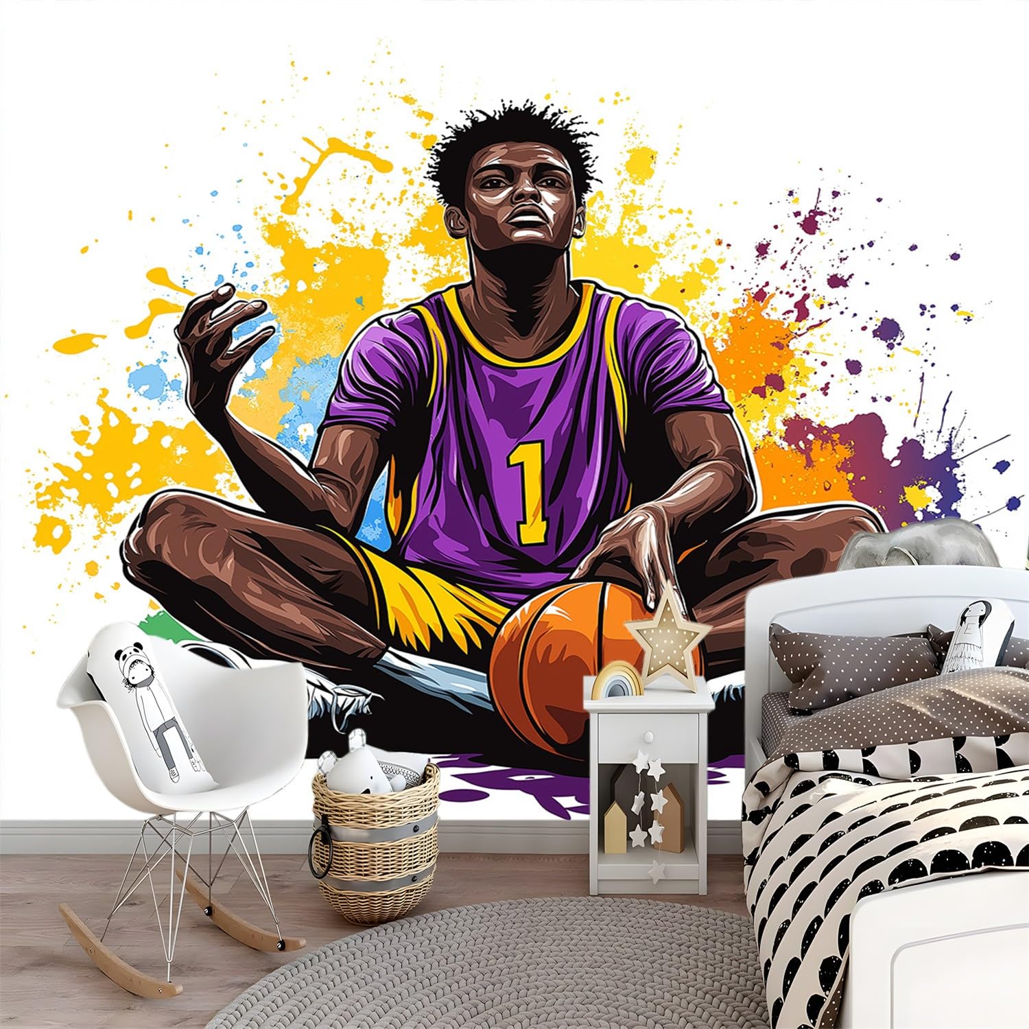 Fototapeta do sypialni, anime, sport, koszykówka, fototapeta 3D, efekt 350 x 256 cm, tapeta z włókniny, nowoczesna tapeta odporna na promieniowanie UV, tapeta ścienna, do salonu, dla chłopców