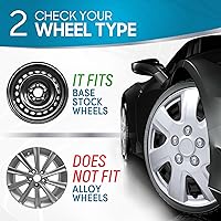 Vista 10 de BDK (paquete de 4) tapacubos de 16" para llantas de acero premium, tapacubos de repuesto estilo OEM, a presión, para coche, camión, SUV - juego