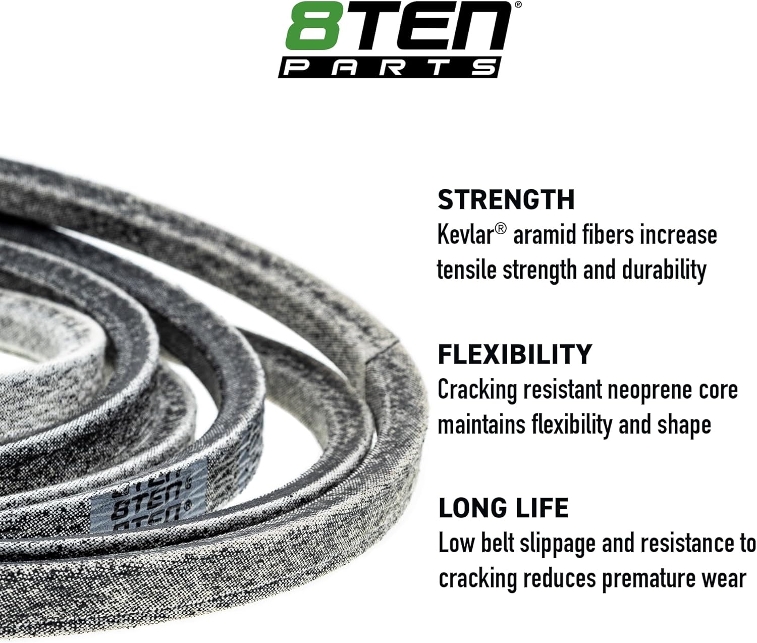 8TEN Belt with Kevlar for Toro Z Master Z500 Z550 Z557 Z558 Z560 Z580 Z589 Z580-D Z595-D 105-7790 Professional 7000 226 x 5/8