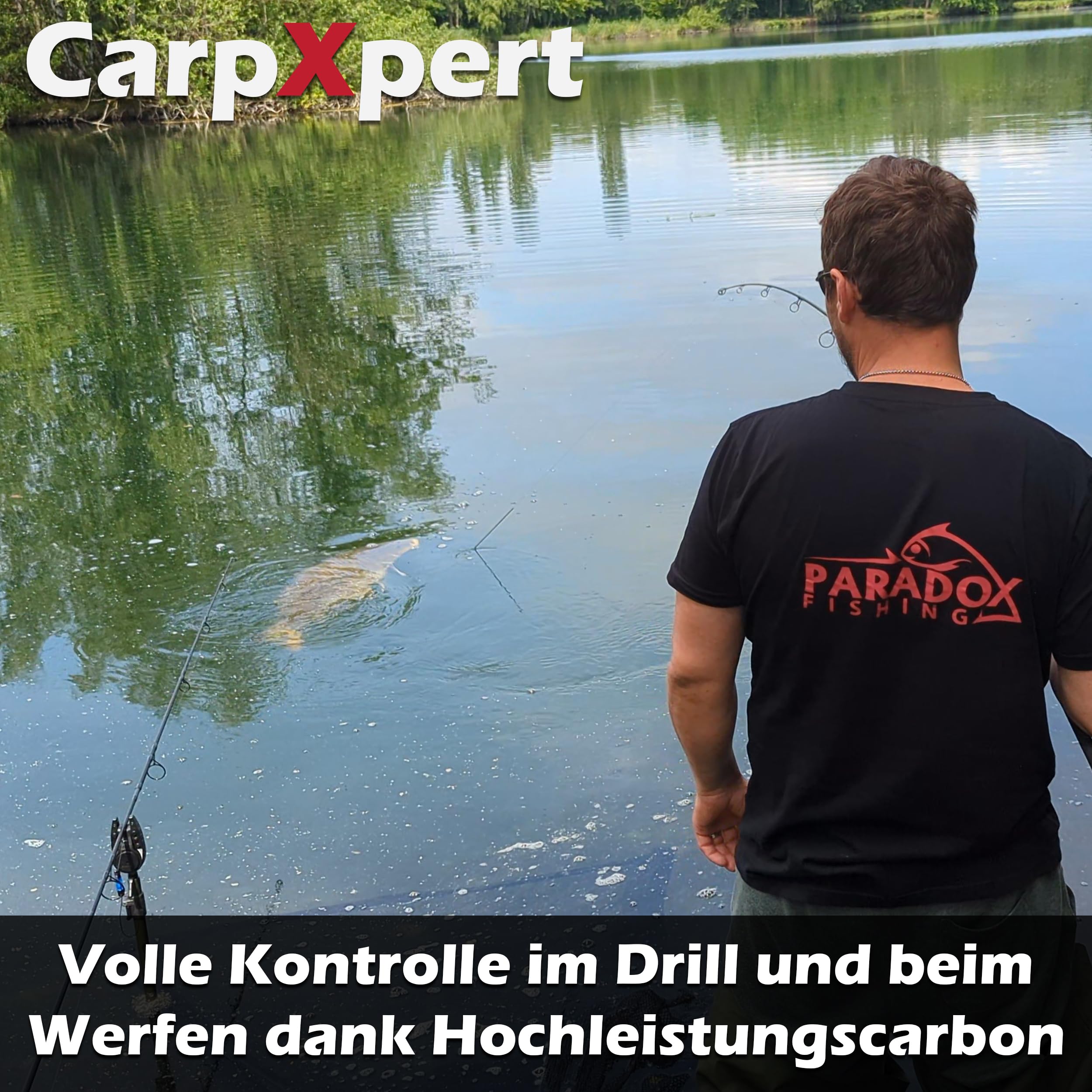 Paradox Fishing Karpfenrute CarpXpert 12ft 3,60m 3 LBS 3-teilig mit 5000 Carp Runner Karpfenrolle – Karpfen Angel Karpfen Rute