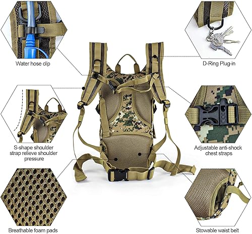 Miniatura 4 de Zavothy Hydration Backpack with 2L Hydration Bladder Water Backpack for Hiking Hydration Pack for Running Cycling Hiking