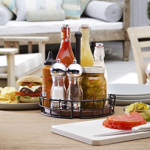 Miniatura 4 de Pfaltzgraff Anvil Cage - Organizador de mesa para condimentos, 9.5 x 9.5 x 10.25 pulgadas, color negro