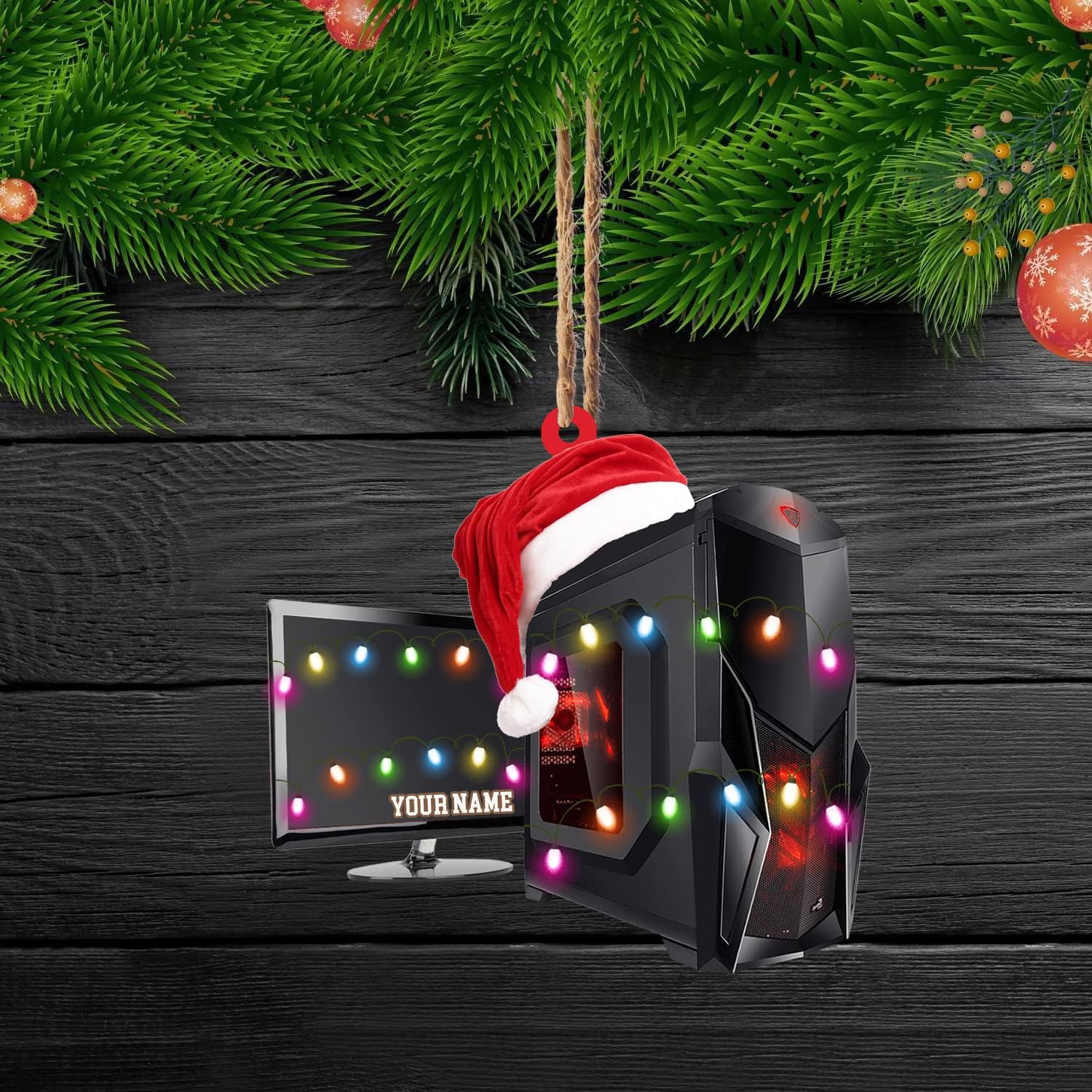 Amazon.com: Xmas Personalized Name Collection Gaming Computer Ornament