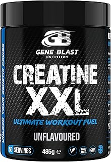 Gene Blast CREATINE XXL–Tri-Creatine Malate Plus Creatine Monohydrate w/Endurance & Pump Boosters to Amplify Strength-Muscle Pumps & Recovery 50 Servings (Unflavoured, 485G)