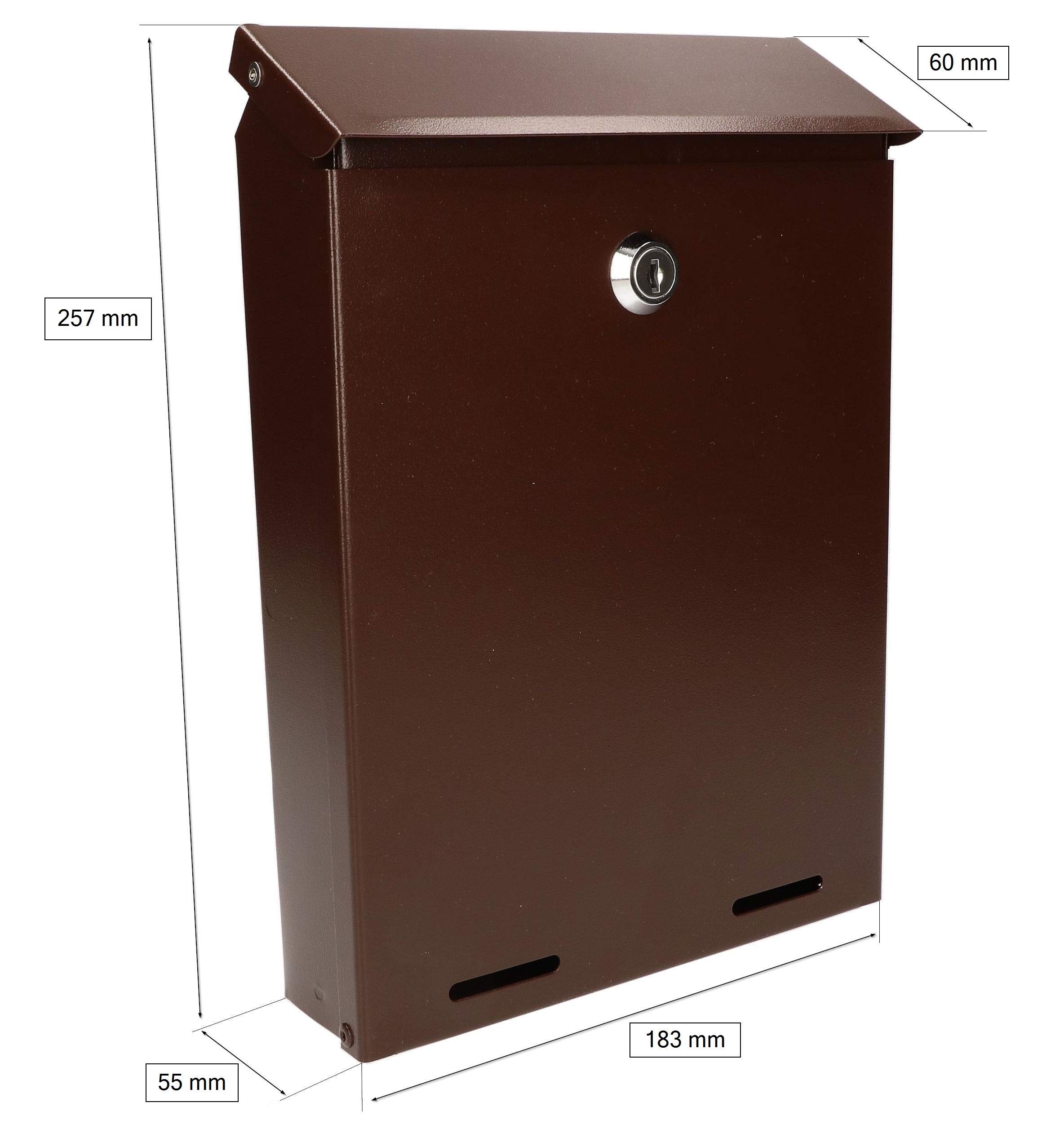 KOTARBAU Buzón de 260 x 180 x 55 mm, marrón, formato C-5 para periódicos aéreos