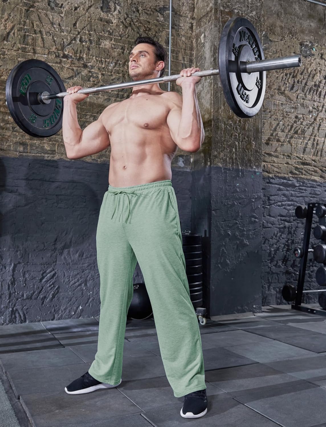 Deyeek Men's Lightweight Sweatpants Open Bottom Sweat Pants for Men Straight Leg Gym Sweatpants Lounge Pants with Pockets - Image 3