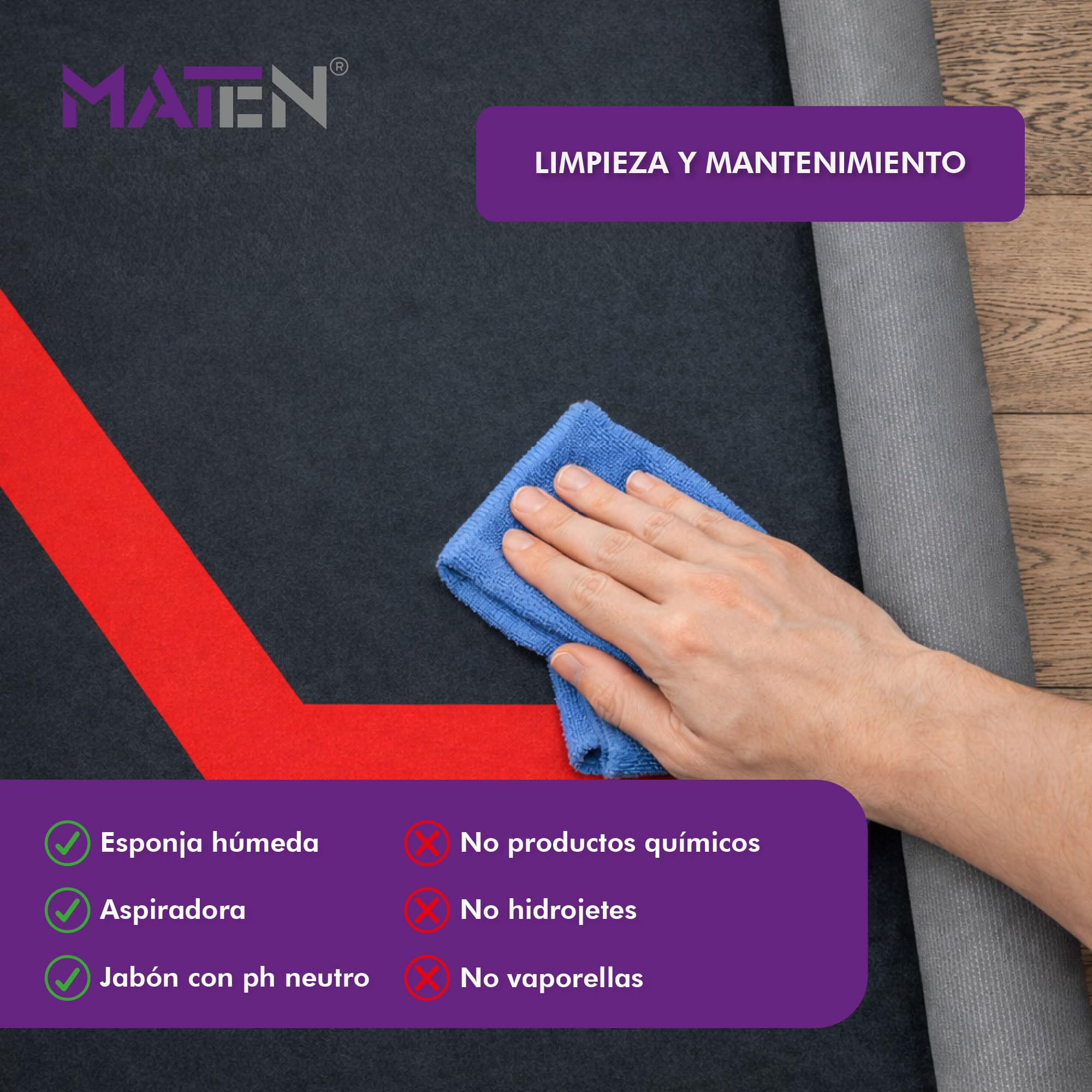 MATEN Alfombrilla de Garaje para Moto Personalizable moqueta Estampada, con Base de Gel Antideslizante, Ideal para Taller y Zona de Mantenimiento (Moquette, 200x80)