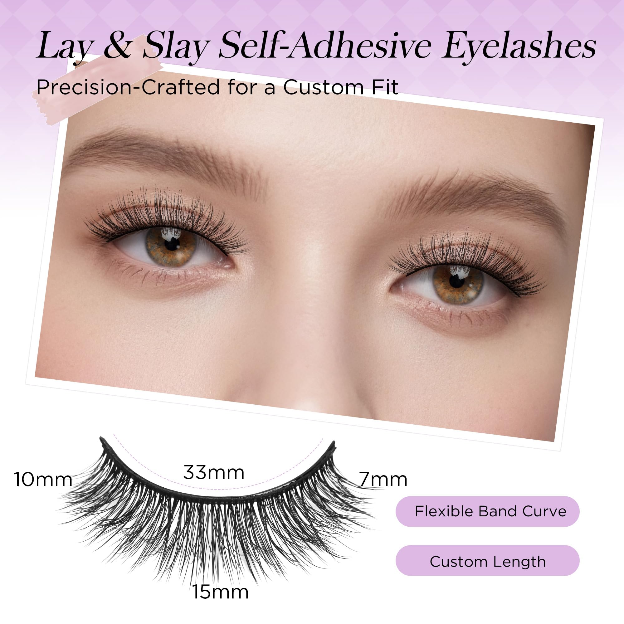 BEYELIAN Self Adhesive Eyelashes Natural Look, Pre Glued Wispy False Lashes No Glue Required, Faux Mink Eyelashes 5 Pairs