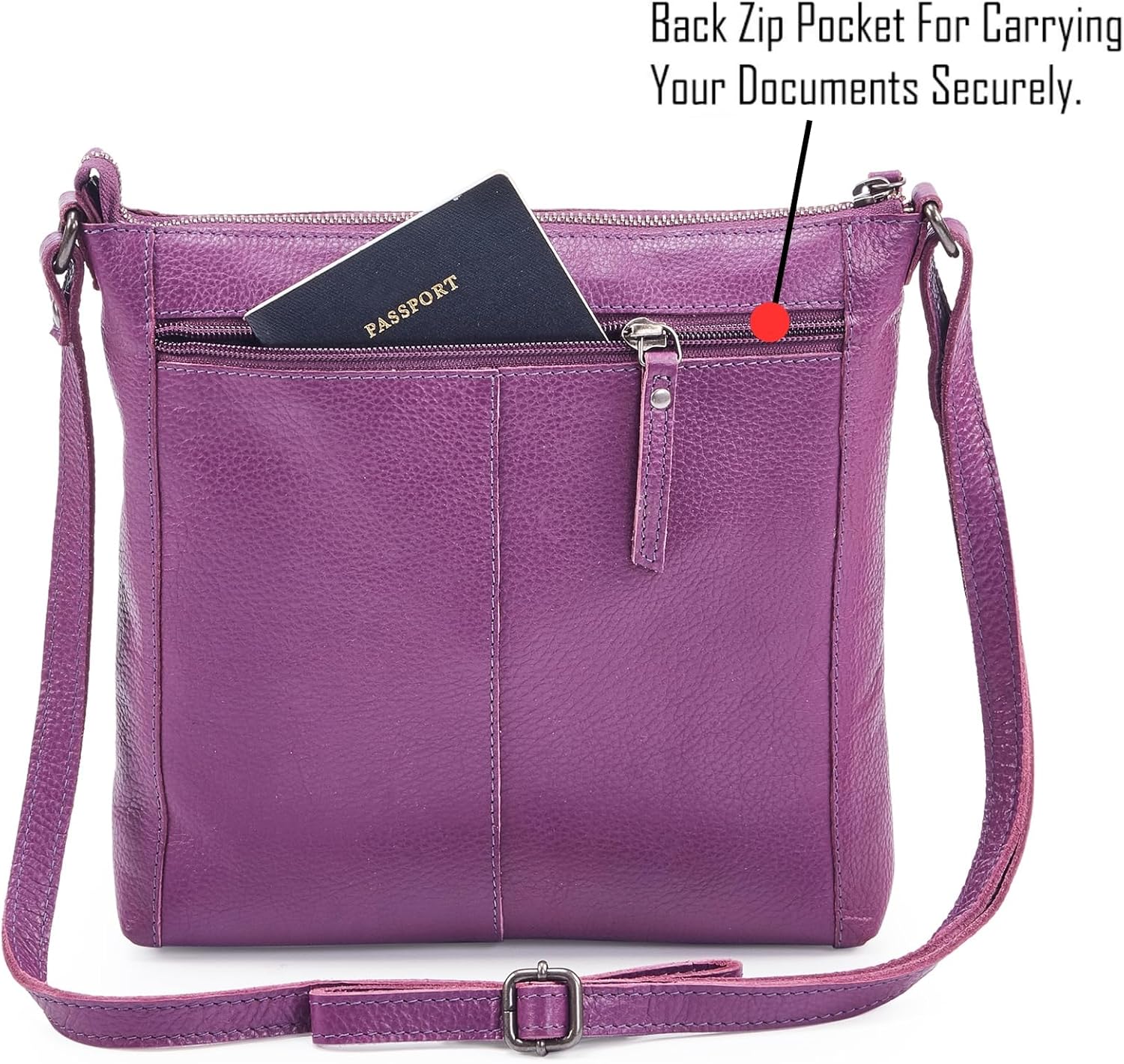 Small Soft Genuine Leather Crossbody Purse Women’s Sling Crossover Shoulder Travel Handbag with Triple Zipper - Image 4