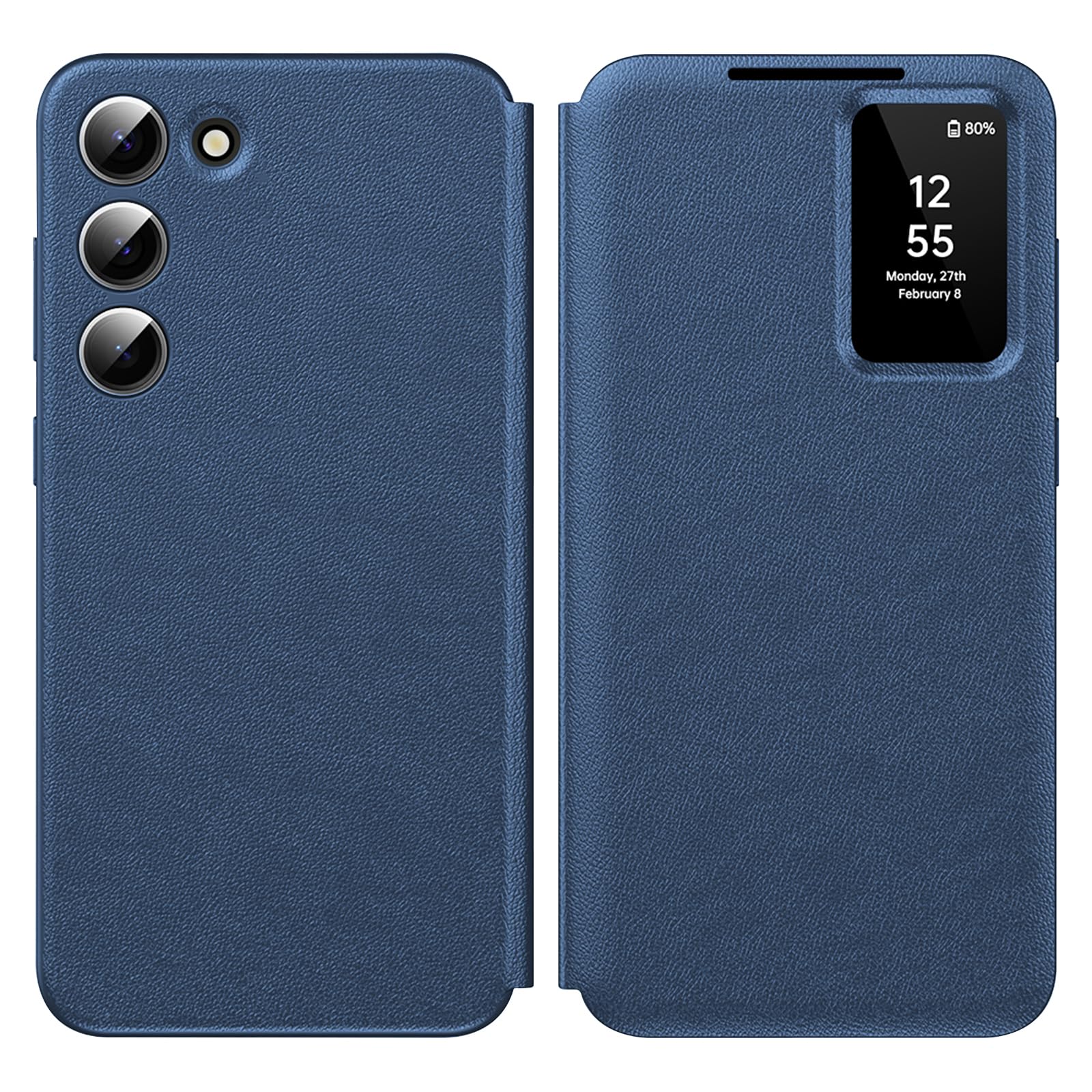Funda para Samsung Galaxy S25 Plus Smart View, funda tipo cartera, para Samsung S25 Plus 5G, funda transparente con espejo, tarjetero, ventana, Galaxy S25 Plus (azul)