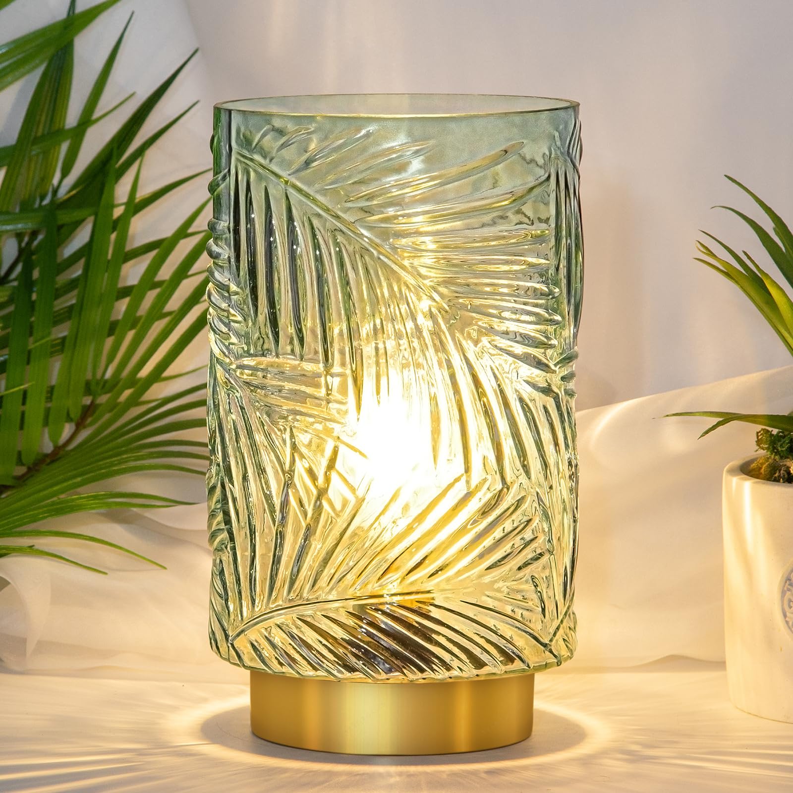 Mj Premier Light Green Table Lamps Battery Operated For Home, Battery Operated Lamps Indoor, Decorative Cordless Lamp With Timer, Battery Powered Lamps For Living Room/Bedroom/Tabletop/Entryway (S-)